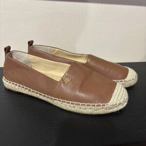 Polo Ralph Lauren Camryn Espadrilles, Brown Leather Size 7.5